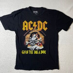 ACDC Givin The Dog A Bone Graphic T-Shirt Mens Large Black Short Sleeve Band Tee